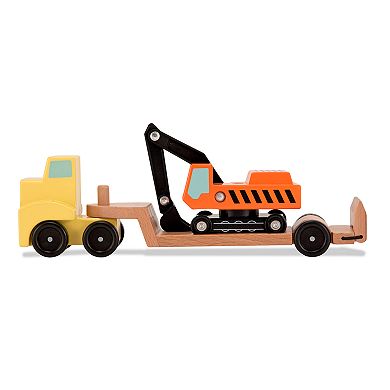 Melissa & Doug Trailer & Excavator Wooden Play Set