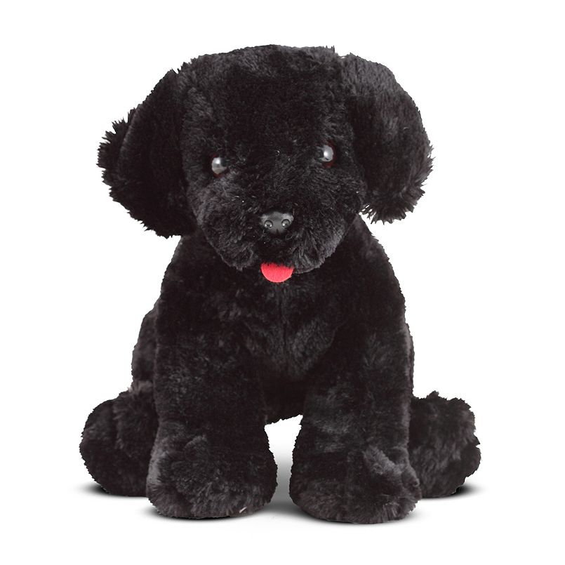 A black dog plushie