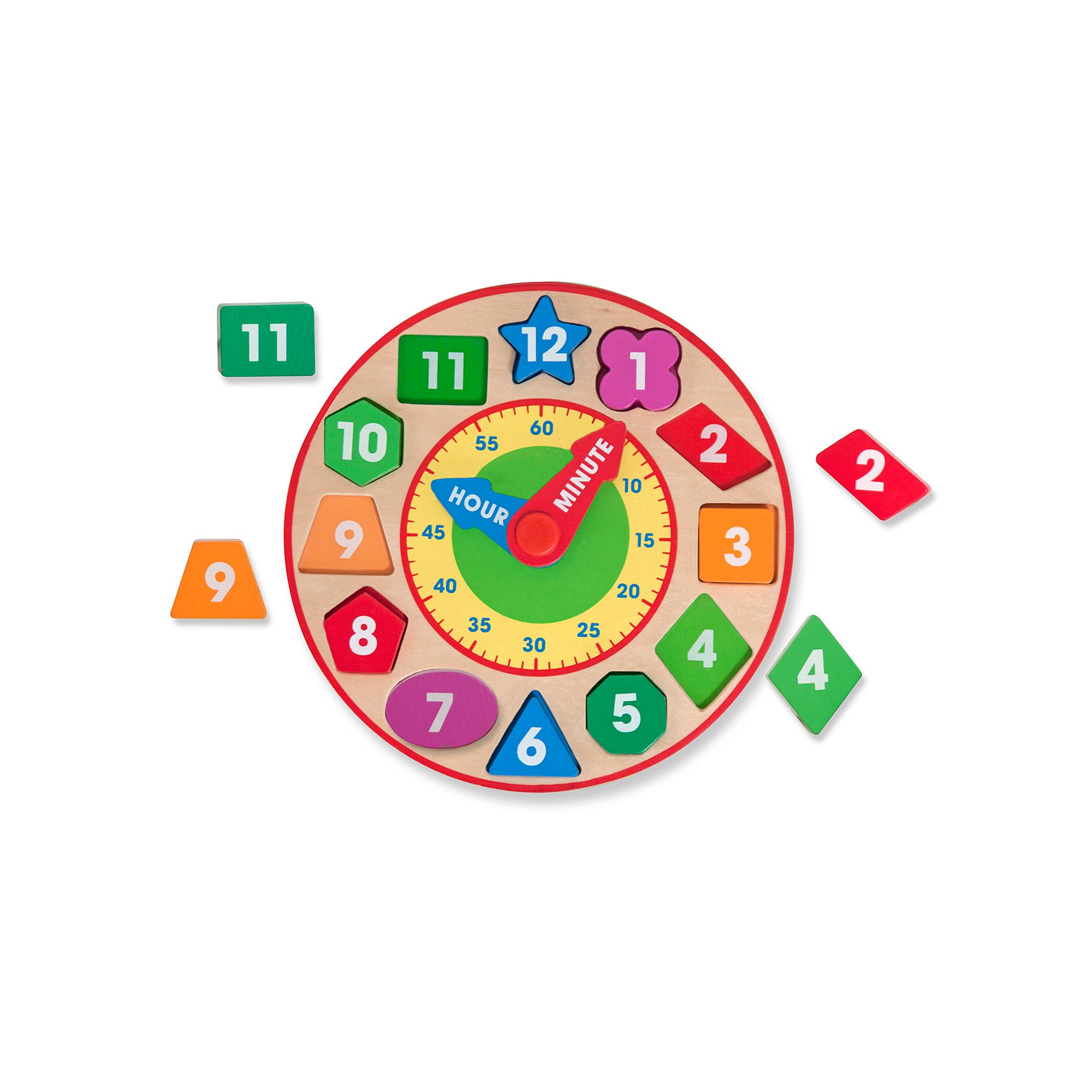 Melissa & Doug Wood Shape Sorting Clock, Multicolor
