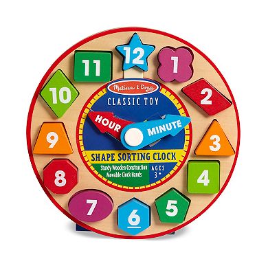 Melissa & Doug Wood Shape Sorting Clock