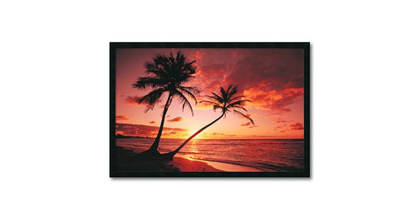 Tropical Beach Sunset Framed Wall Art