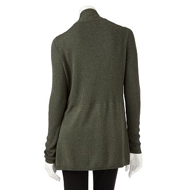 Women's Croft & Barrow® Ribbed Open-Front Cardigan