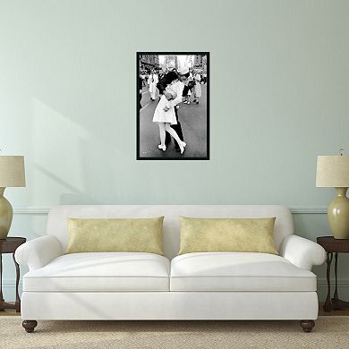 Kissing on VJ Day - Times Square Framed Wall Art by Alfred Eisenstaedt