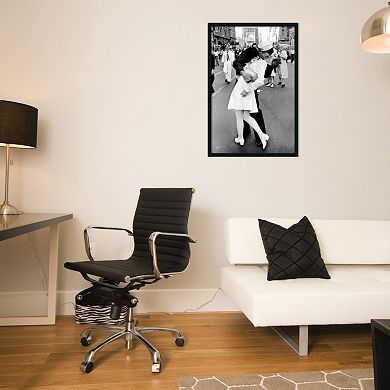 Kissing on VJ Day - Times Square Framed Wall Art by Alfred Eisenstaedt