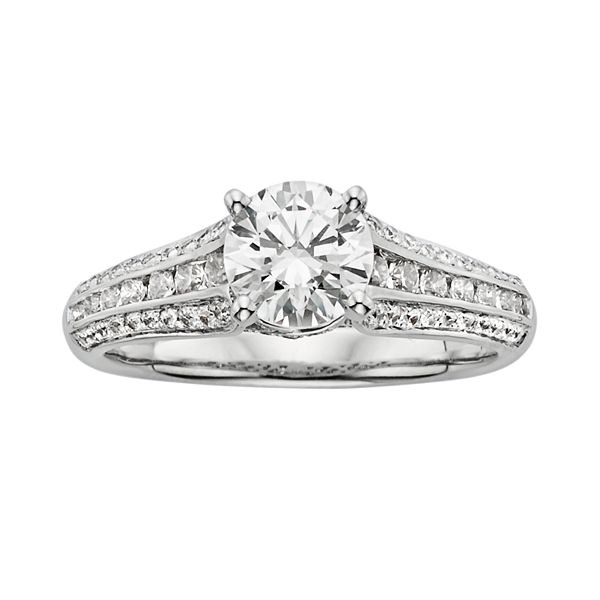 The Regal Collection 18k White Gold 1-ct. T.W. IGL Certified Round-Cut ...