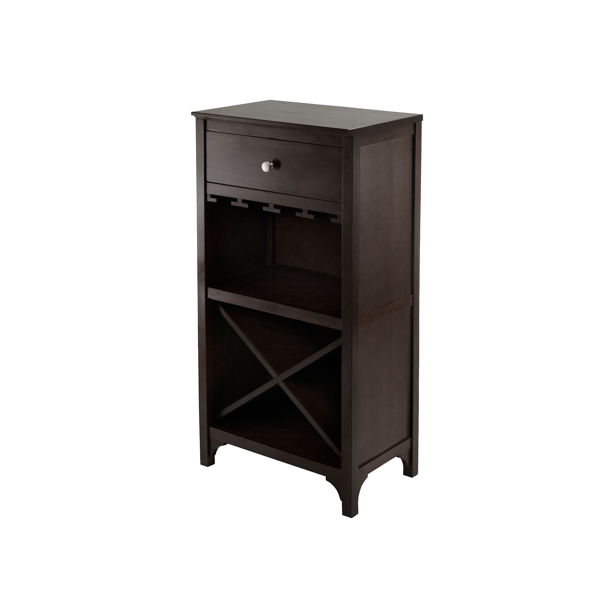 Winsome 20-Bottle Ancona Modular Wine Cabinet, Dark Brown
