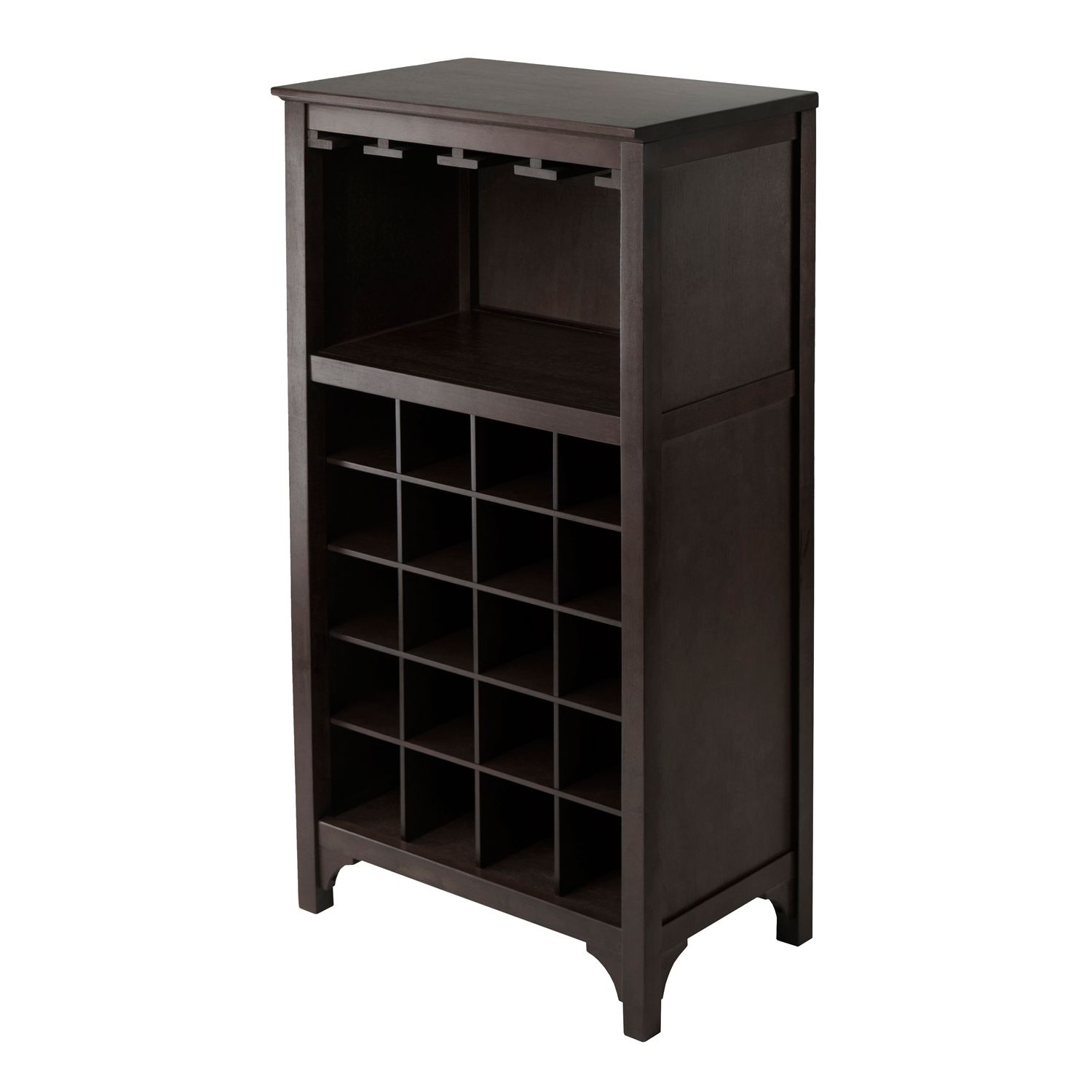 Homcom Wine Cabinet With 4 Bottle Wine Rack, Open Shelf, Acrylic