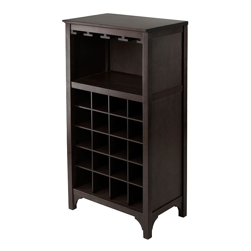 Winsome Ancona Modular 20-Bottle Wine Cabinet, Brown