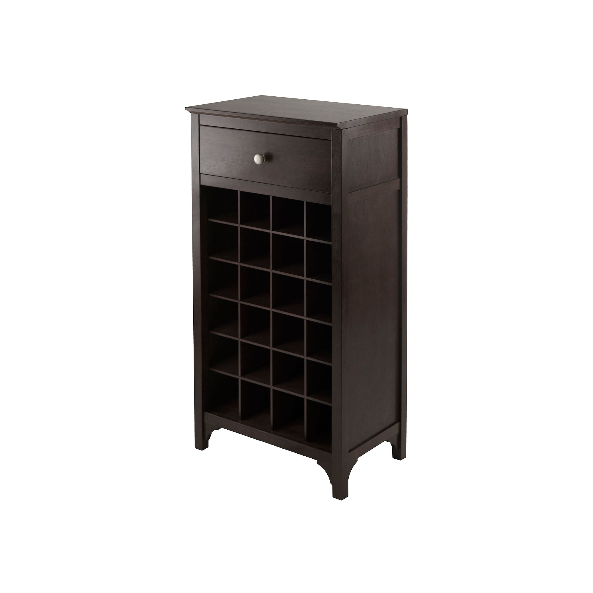 Winsome Ancona Modular 24-Bottle Wine Cabinet, Dark Brown