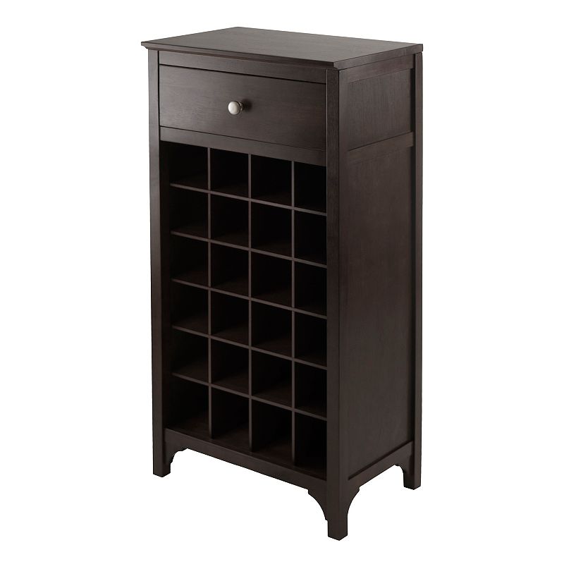 Winsome Ancona Modular 24-Bottle Wine Cabinet, Brown