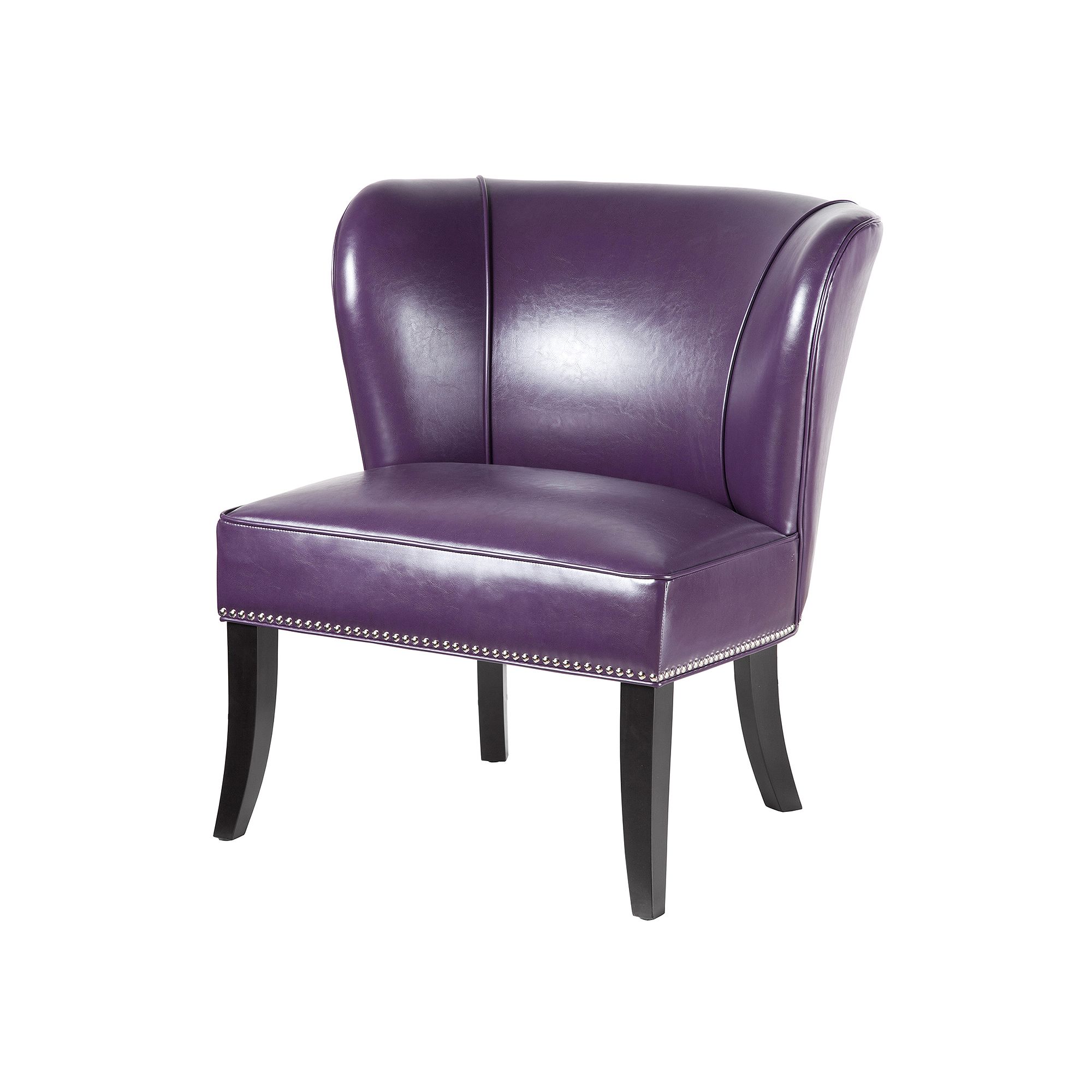 Madison Park Hilton Faux-Leather Accent Chair, Purple