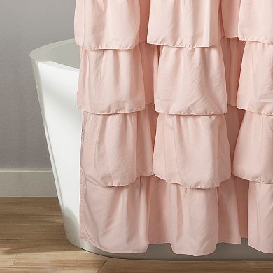 Lush Decor Ruffle Fabric Shower Curtain