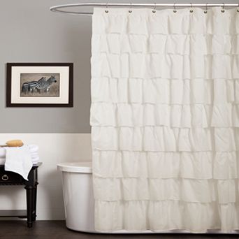 Lush Decor Ruffle Fabric Shower Curtain