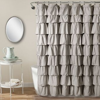 Lush Decor Ruffle Fabric Shower Curtain
