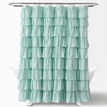 Lush Decor Ruffle Fabric Shower Curtain