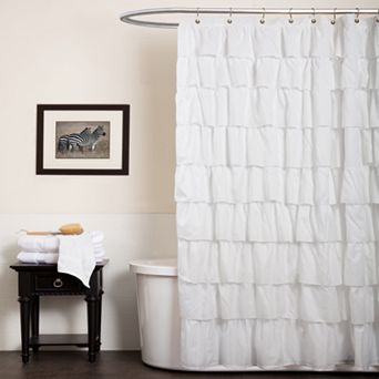 Lush Decor Ruffle Fabric Shower Curtain