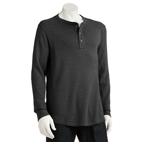 Men's Thermal Henley in Charcoal