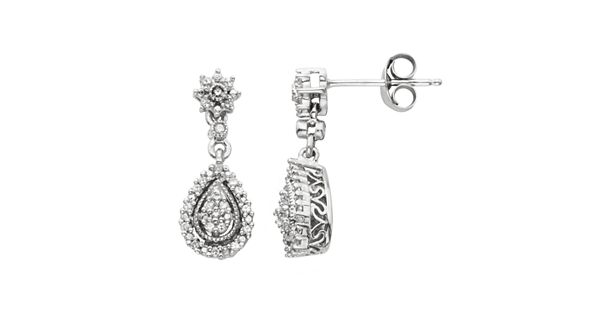 Simply Vera Vera Wang Sterling Silver 1/7-ct. T.W. Diamond Drop Earrings