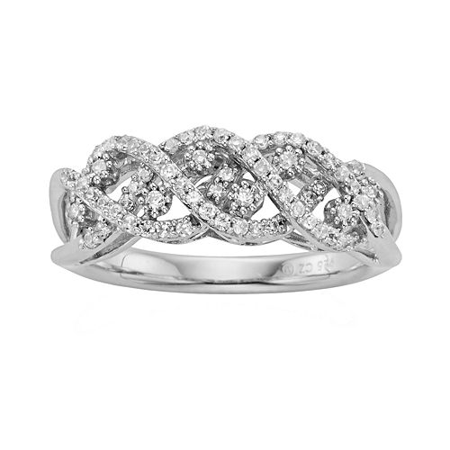 Simply Vera Vera Wang Sterling Silver 3/8-ct. T.W. Diamond ...