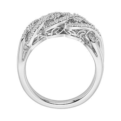 Simply Vera Vera Wang Sterling Silver 3/8-ct. T.W. Diamond Crisscross Wedding Ring