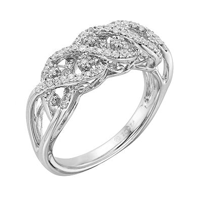 Simply Vera Vera Wang Sterling Silver 3/8-ct. T.W. Diamond Crisscross Wedding Ring