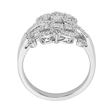 Simply Vera Vera Wang Sterling Silver 1/3-ct. T.W. Diamond Scrollwork Ring