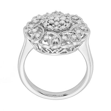 Simply Vera Vera Wang Sterling Silver 1/2-ct. T.W. Diamond Flower Ring