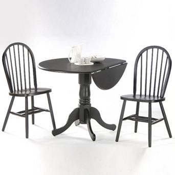Windsor 3 pc Drop-Leaf Dining Table & Chair Set