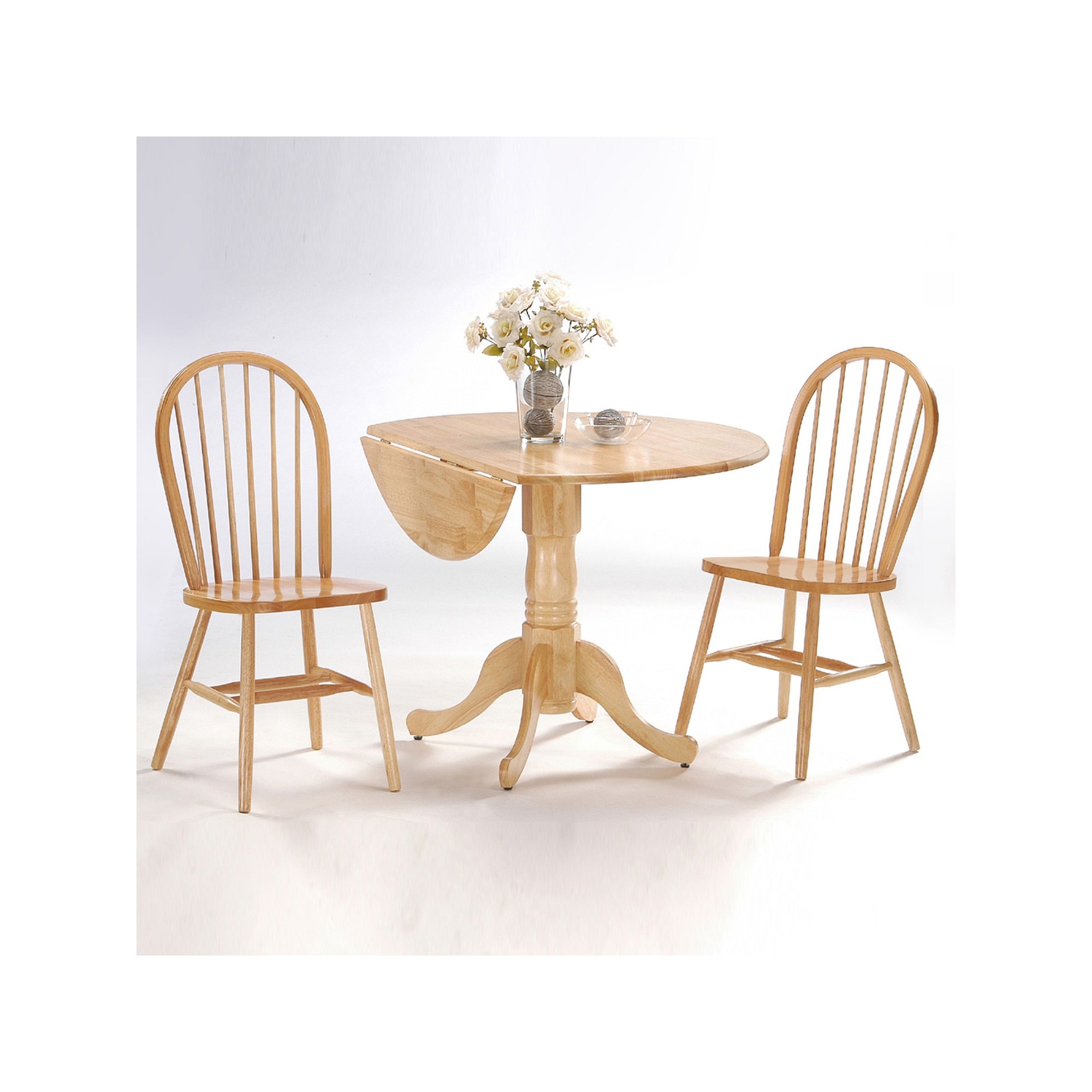 Windsor 3-pc. Drop-Leaf Dining Table & Chair Set, Natural