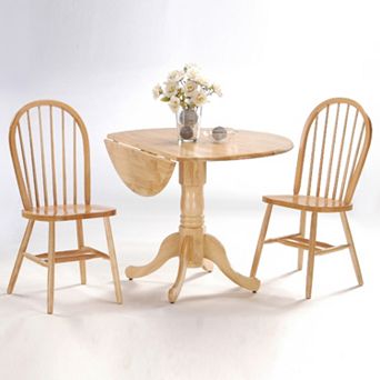 Windsor 3 pc Drop-Leaf Dining Table & Chair Set