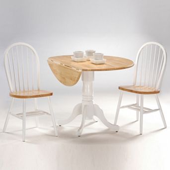 Windsor 3 pc Drop-Leaf Dining Table & Chair Set