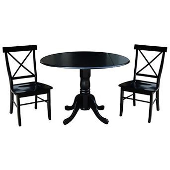 3 pc Drop-Leaf Dining Table and Chair Set