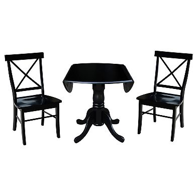 3-pc. Drop-Leaf Dining Table and Chair Set