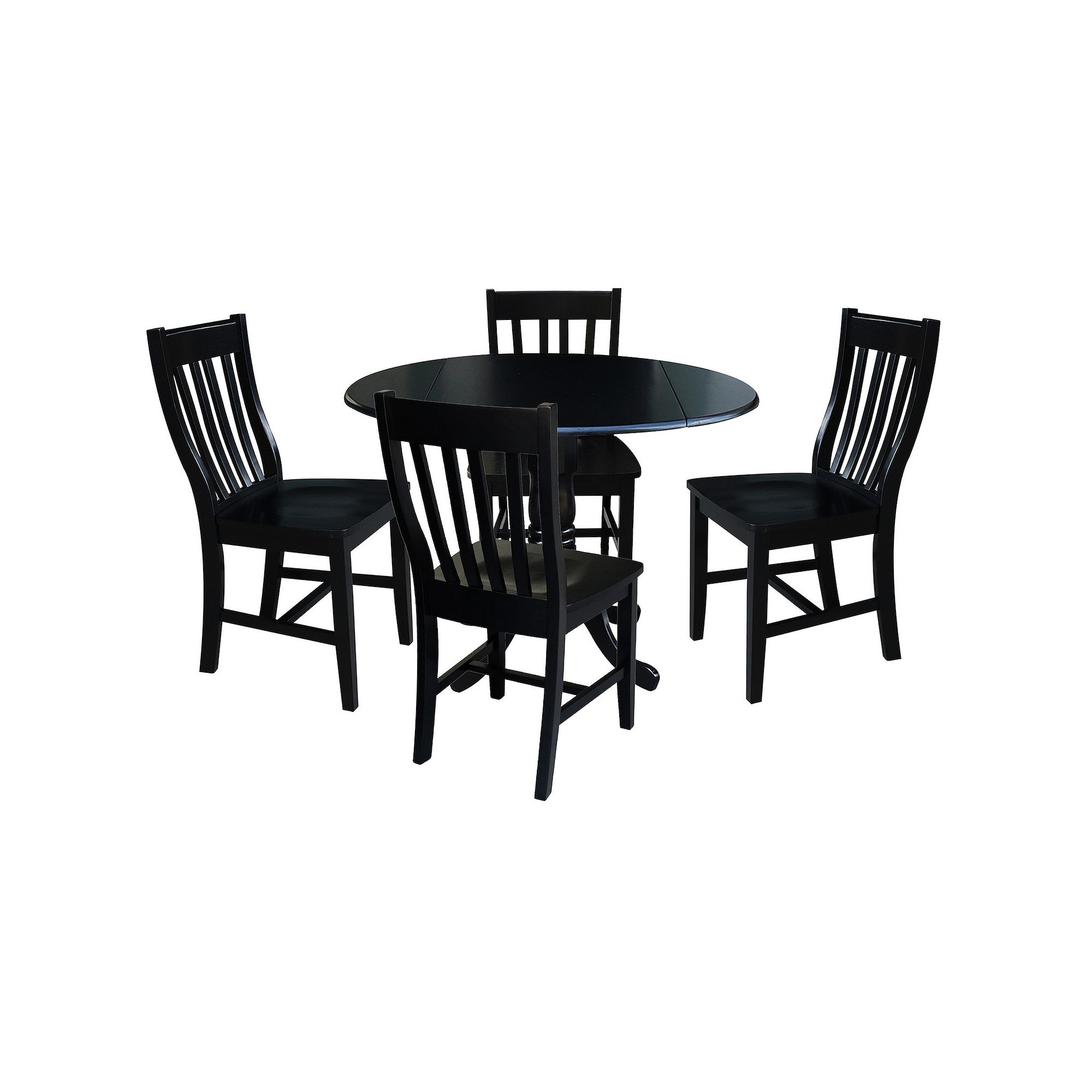 5-pc. Drop-Leaf Dining Table & Chair Set, Black
