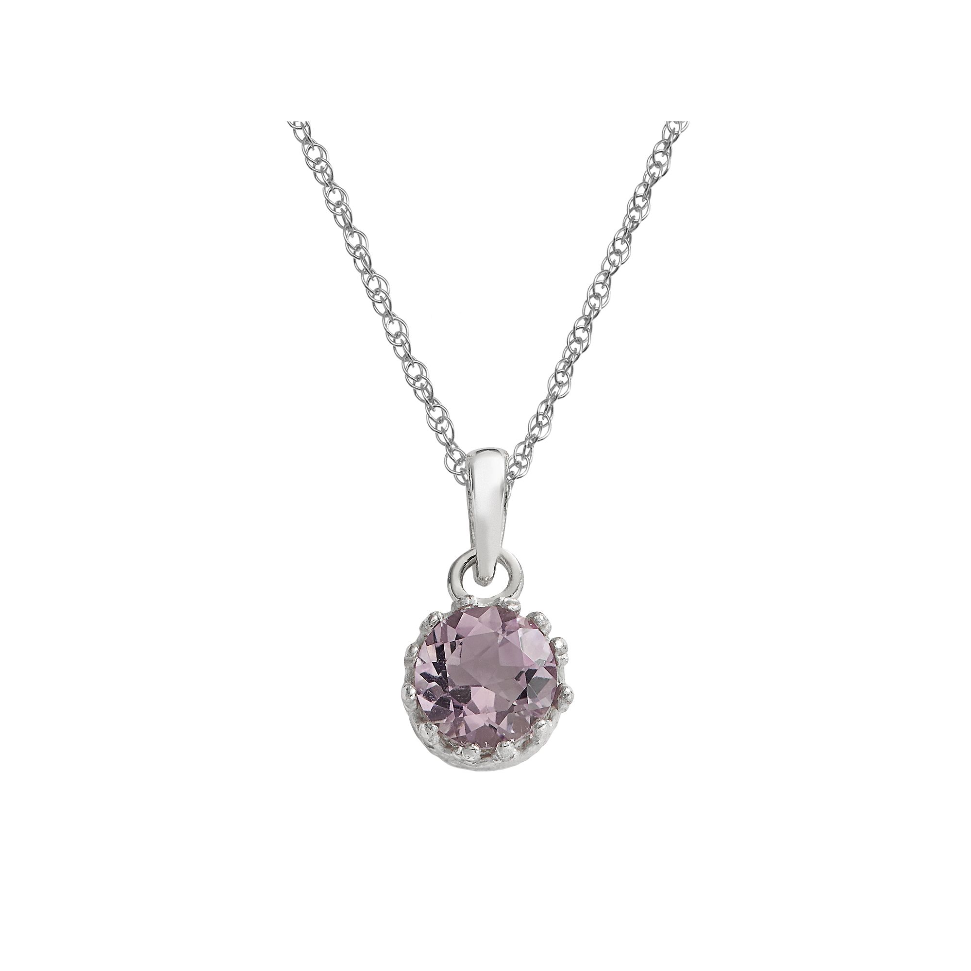 Designs by Gioelli Sterling Silver Amethyst Pendant, Womens, Size: 18, 