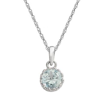 Designs by Gioelli Sterling Silver Lab-Created Aquamarine Pendant