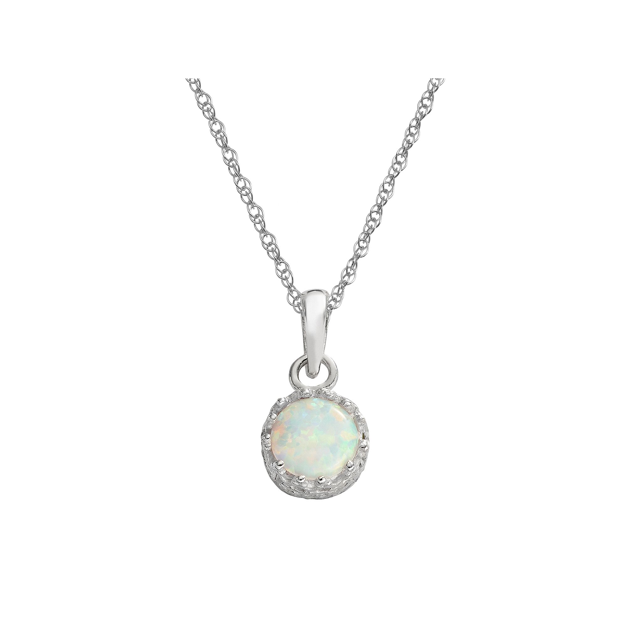 Designs by Gioelli Sterling Silver Lab-Created Opal Pendant, Womens, Size