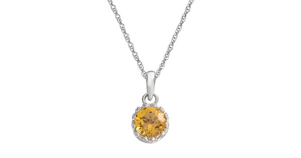 Tiara Sterling Silver Citrine Pendant