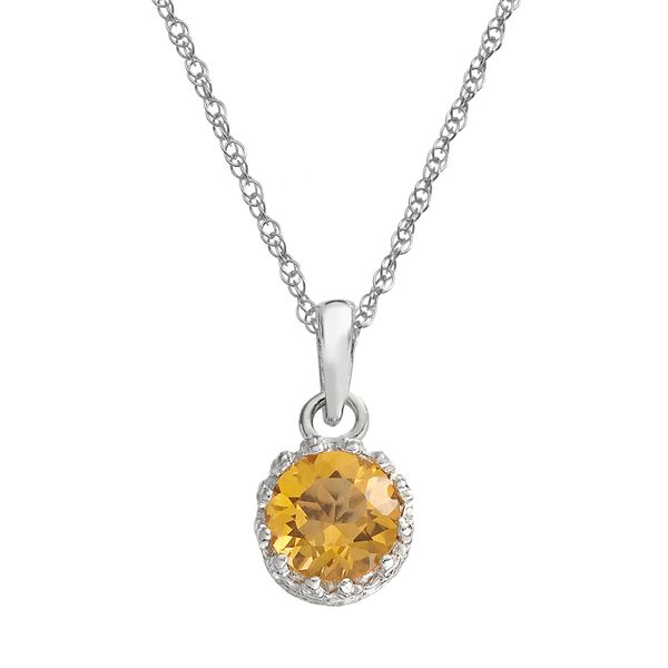 Designs by Gioelli Sterling Silver Citrine Pendant