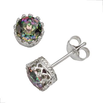 Designs by Gioelli Sterling Silver Rainbow Quartz Stud Earrings