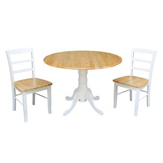 3 pc Drop-Leaf Dining Table & Chair Set