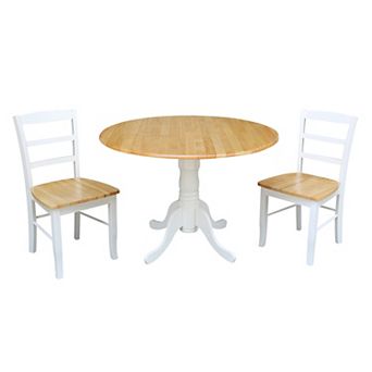3 pc Drop-Leaf Dining Table & Chair Set