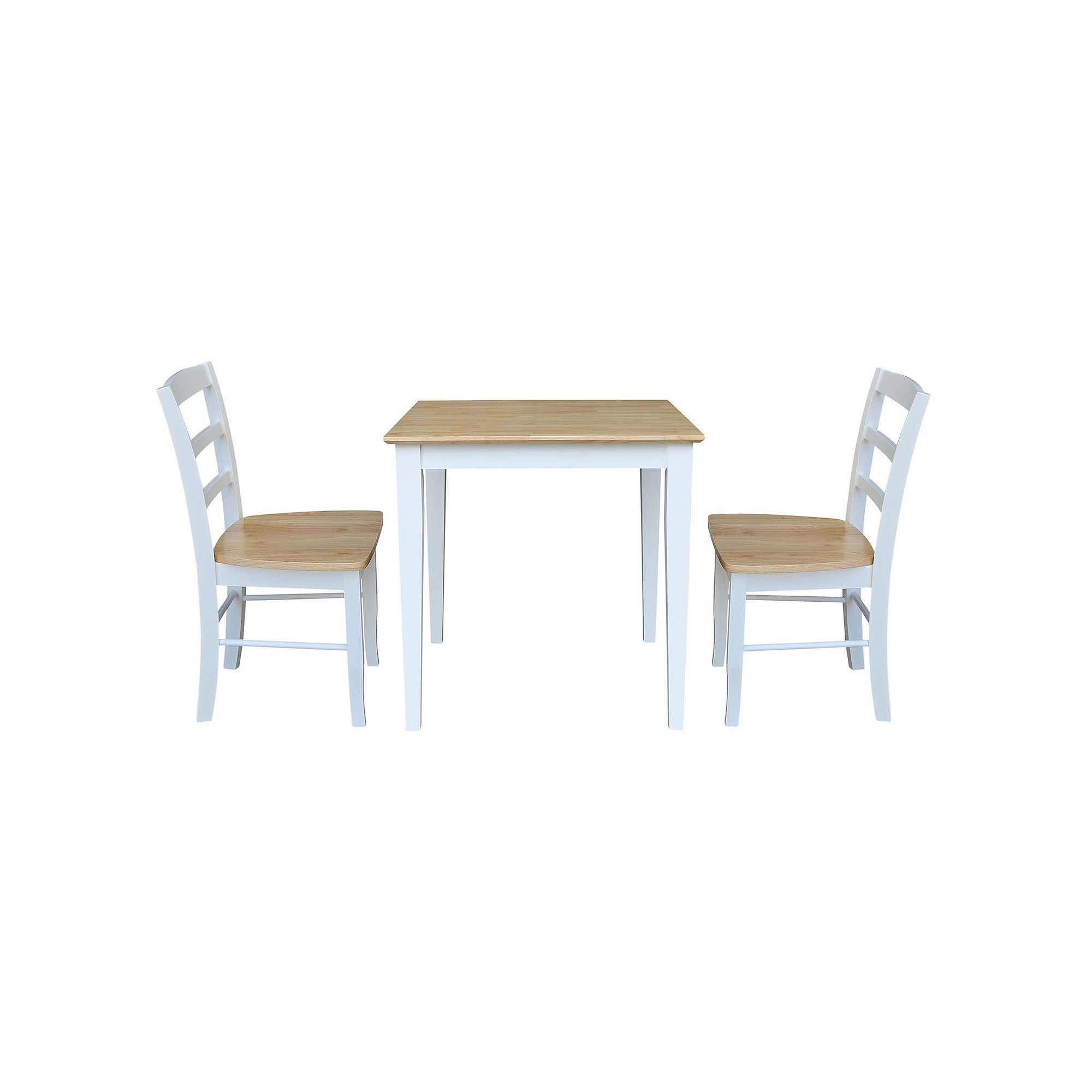 3-pc. Contemporary Dining Table & Chair Set, White Natural