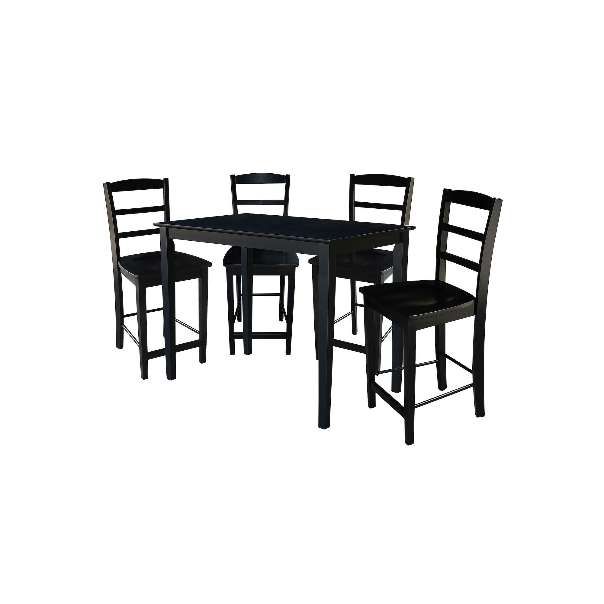 5-pc. Dining Table & Counter Stool Set, Black