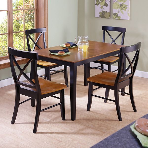 Black Cherry 5 Pc Dining Table Chair Set, Cherry Wood Kitchen Table And Chairs