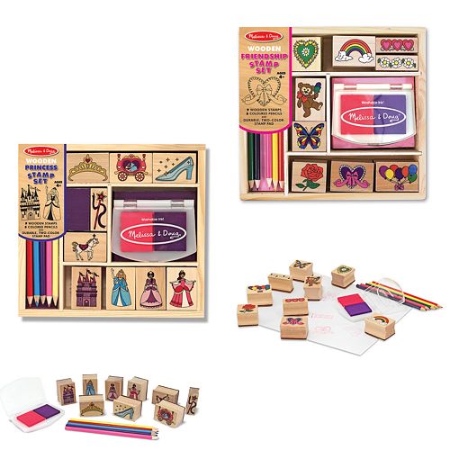 melissa and doug wooden stamp set friendship