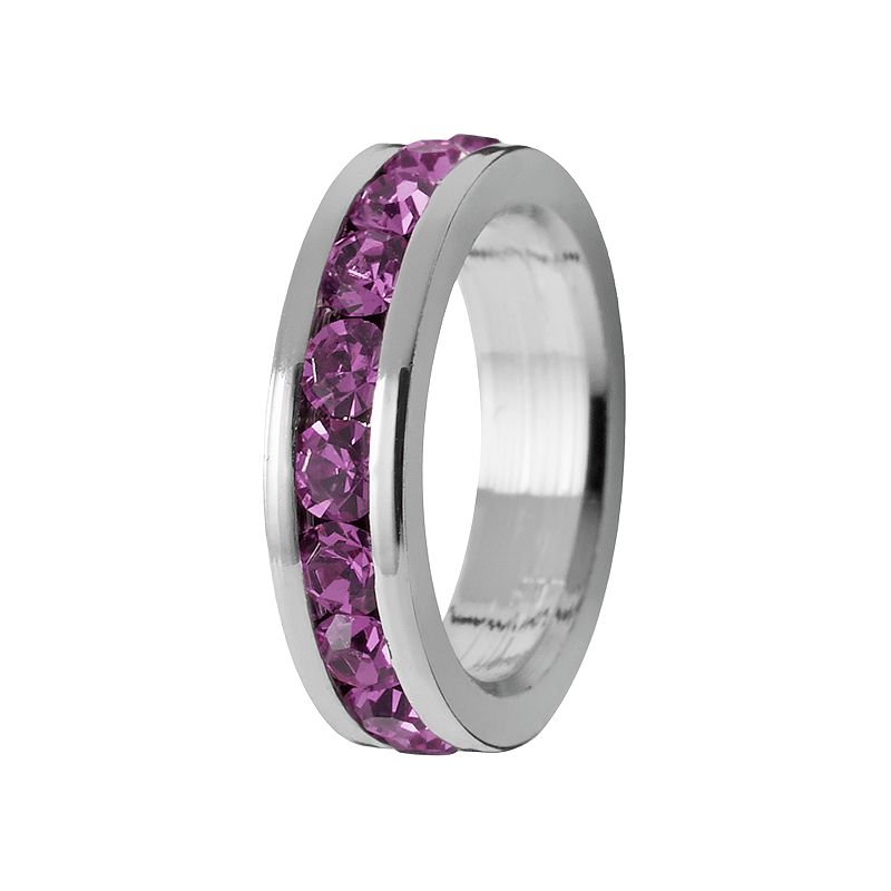 Traditions Jewelry Company Sterling Silver Crystal Birthstone Rondelle Charm, Women's, February