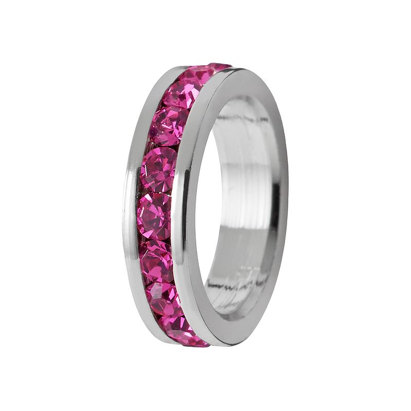Traditions Jewelry Company Sterling Silver Crystal Birthstone Rondelle Charm, Women's, Purple