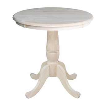 Round 30 in Unfinished Wood Pedestal Dining Table