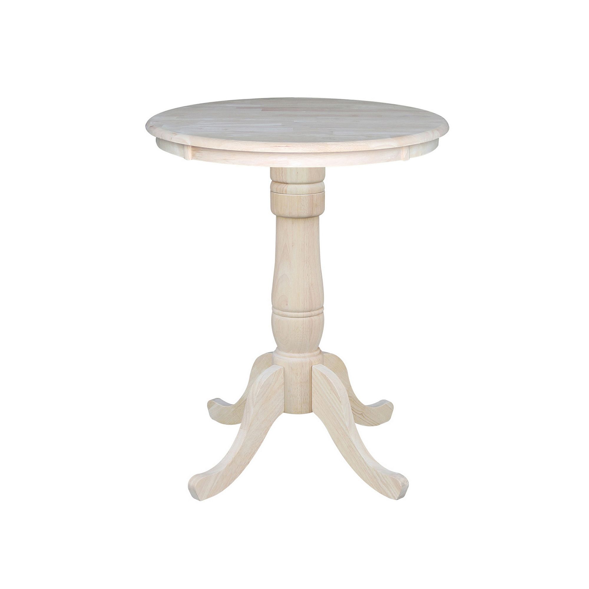 Round Pedestal Natural Dining Table, Unfinished